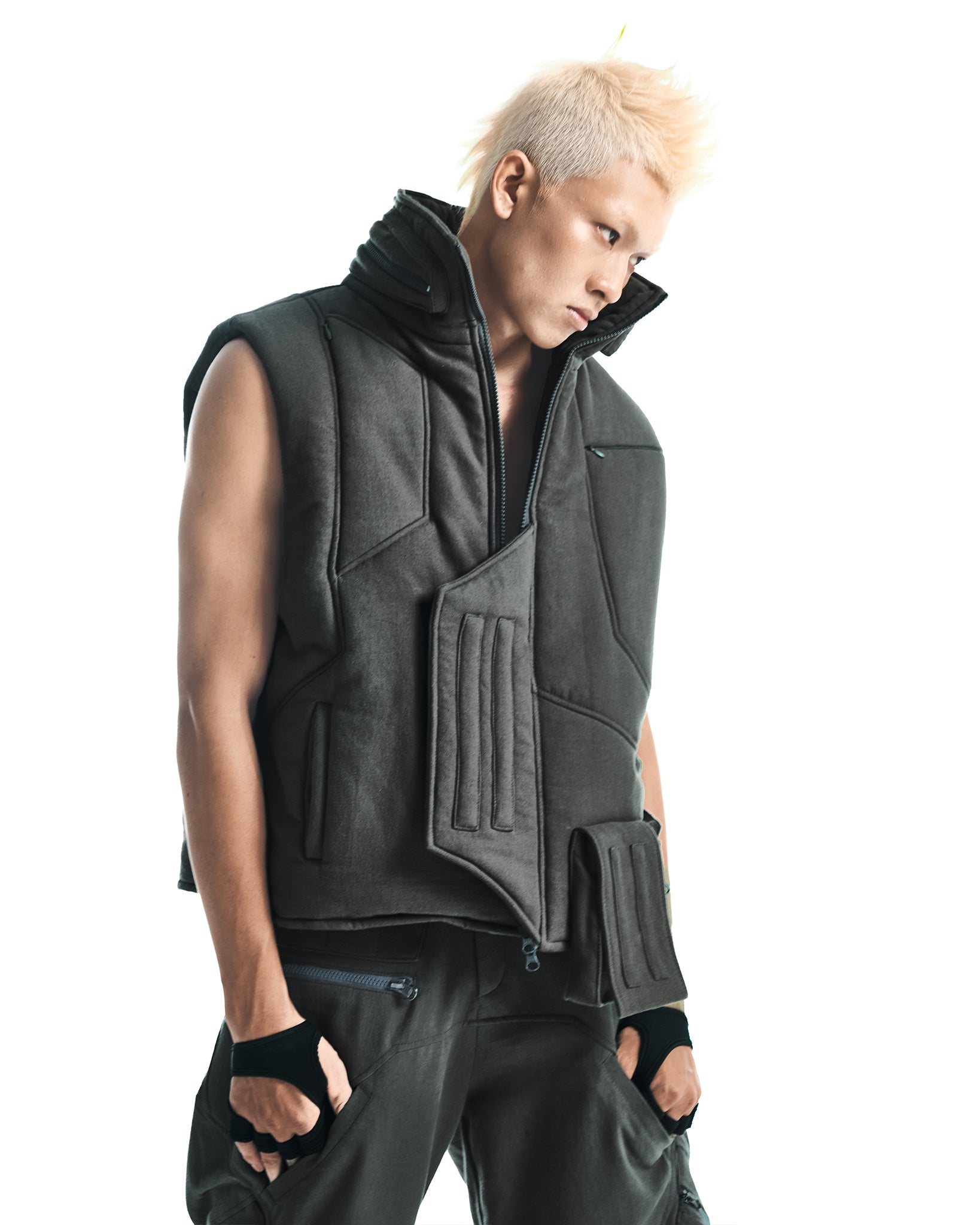 UTX-04 PUFFER VEST (Moss-Gray)
