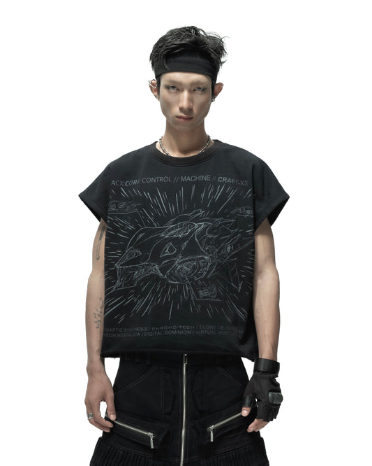 X'MECHA SLEEVELESS T-SHIRT (dark)