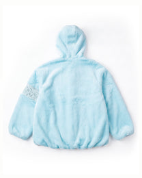 PL4Y FUR HOODIE - BLUE
