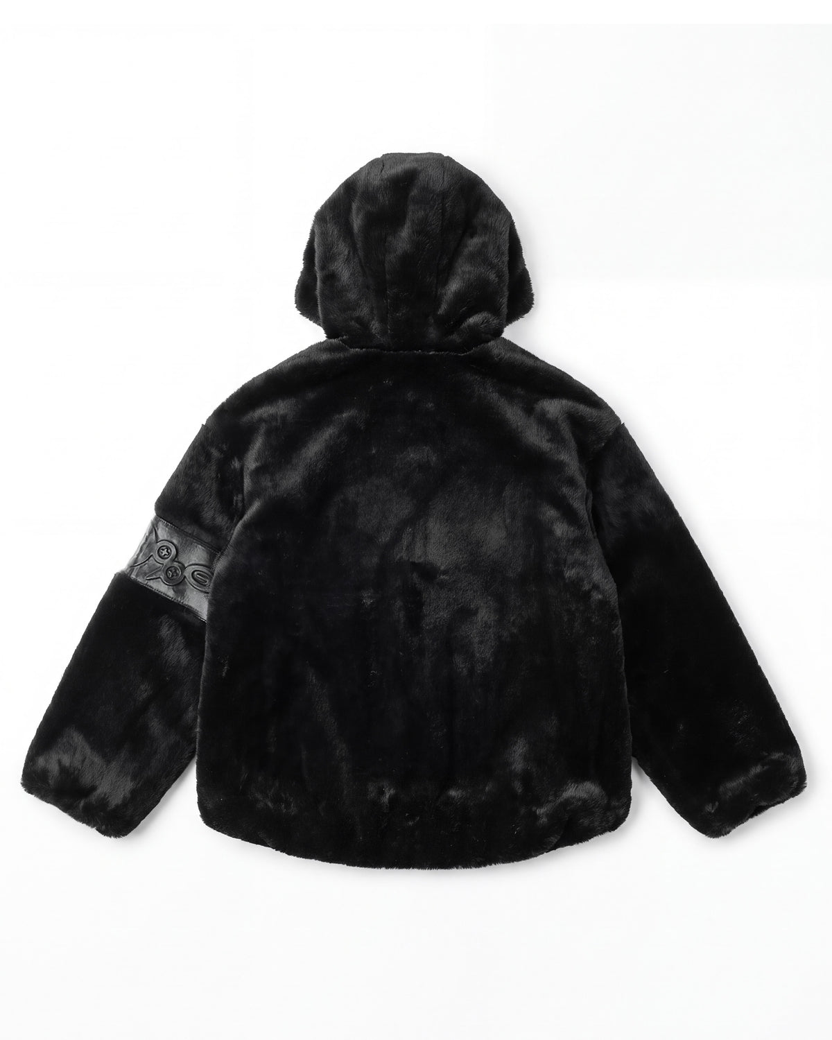 PL4Y FUR HOODIE - BLACK