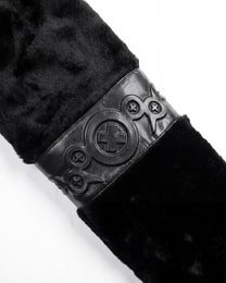 PL4Y FUR HOODIE - BLACK