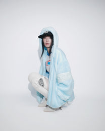 PL4Y FUR HOODIE - BLUE