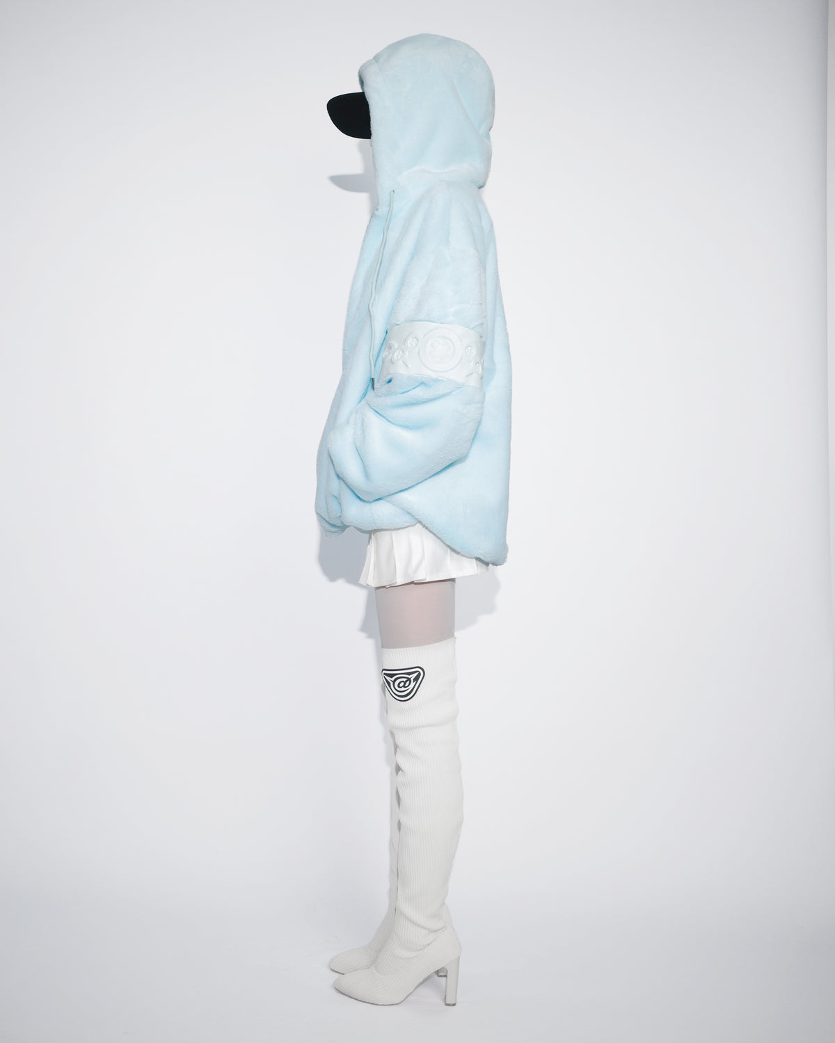 PL4Y FUR HOODIE - BLUE