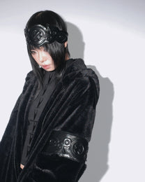 PL4Y FUR HOODIE - BLACK